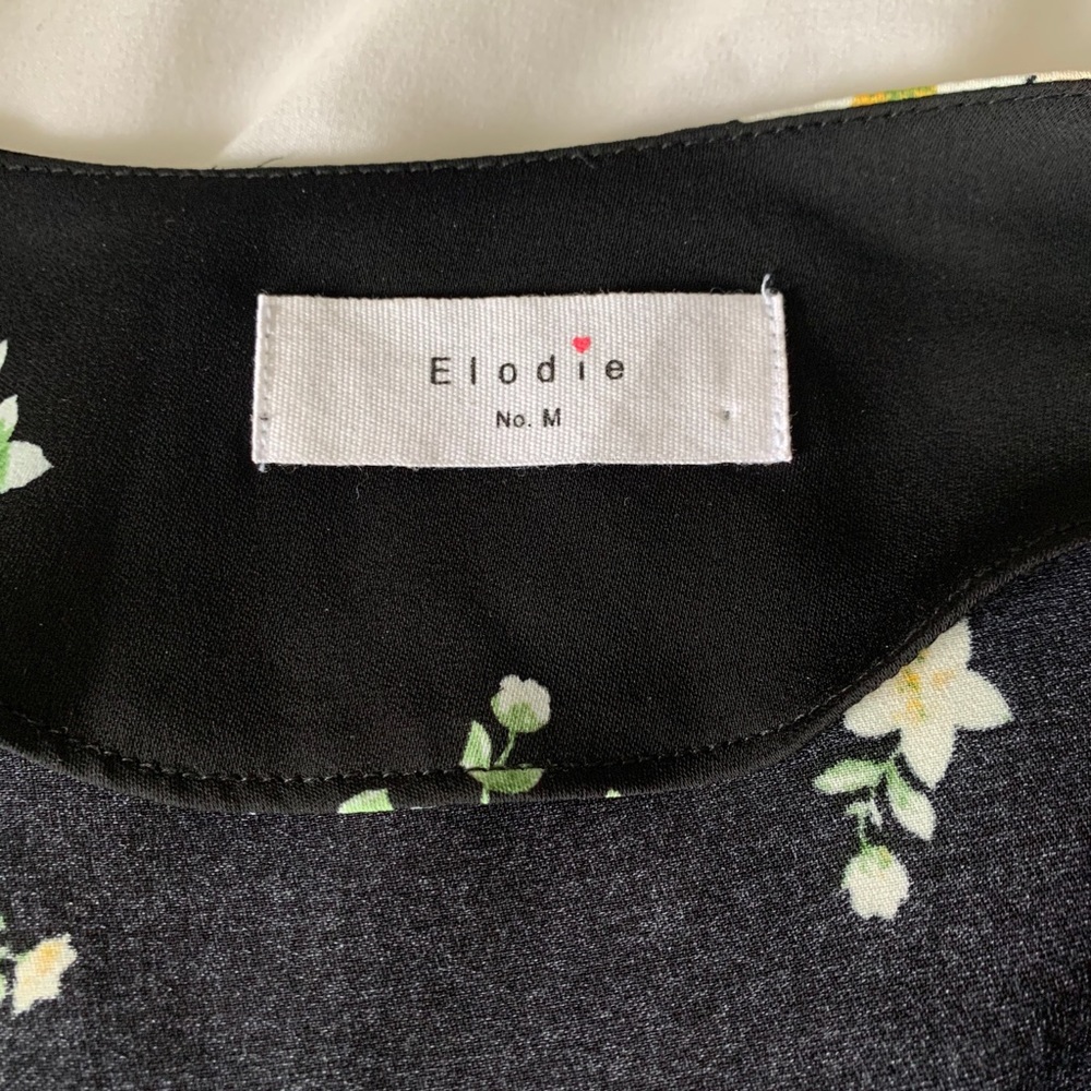 Black floral button up blouse - Picture 3 of 3